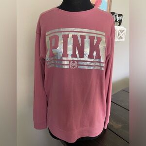 PINK Victoria’s Secret XS Pink Crewneck with Holographic Logo